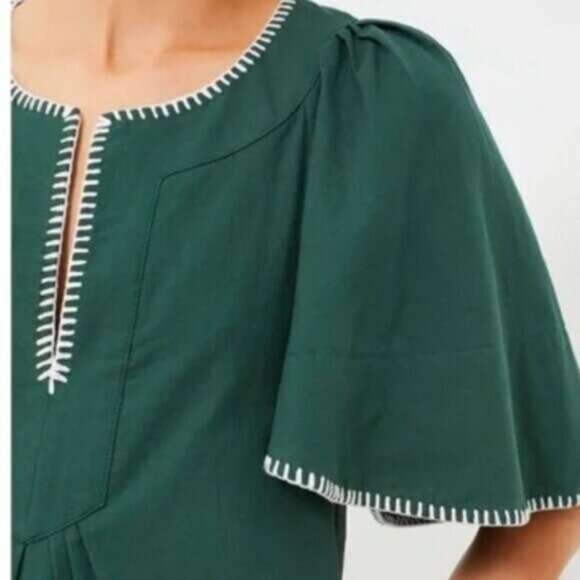 Pomander Place | NEW Green Stitch Finley Flutter Sleeve Mini Dress Size XL - Picture 3 of 12